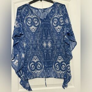 Batwing loose drawstring waist blouse small